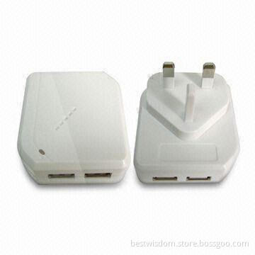 Chargers for iPad Mini with Dual-USB Port, 2A Charging Rate and 5V DC Output Voltage